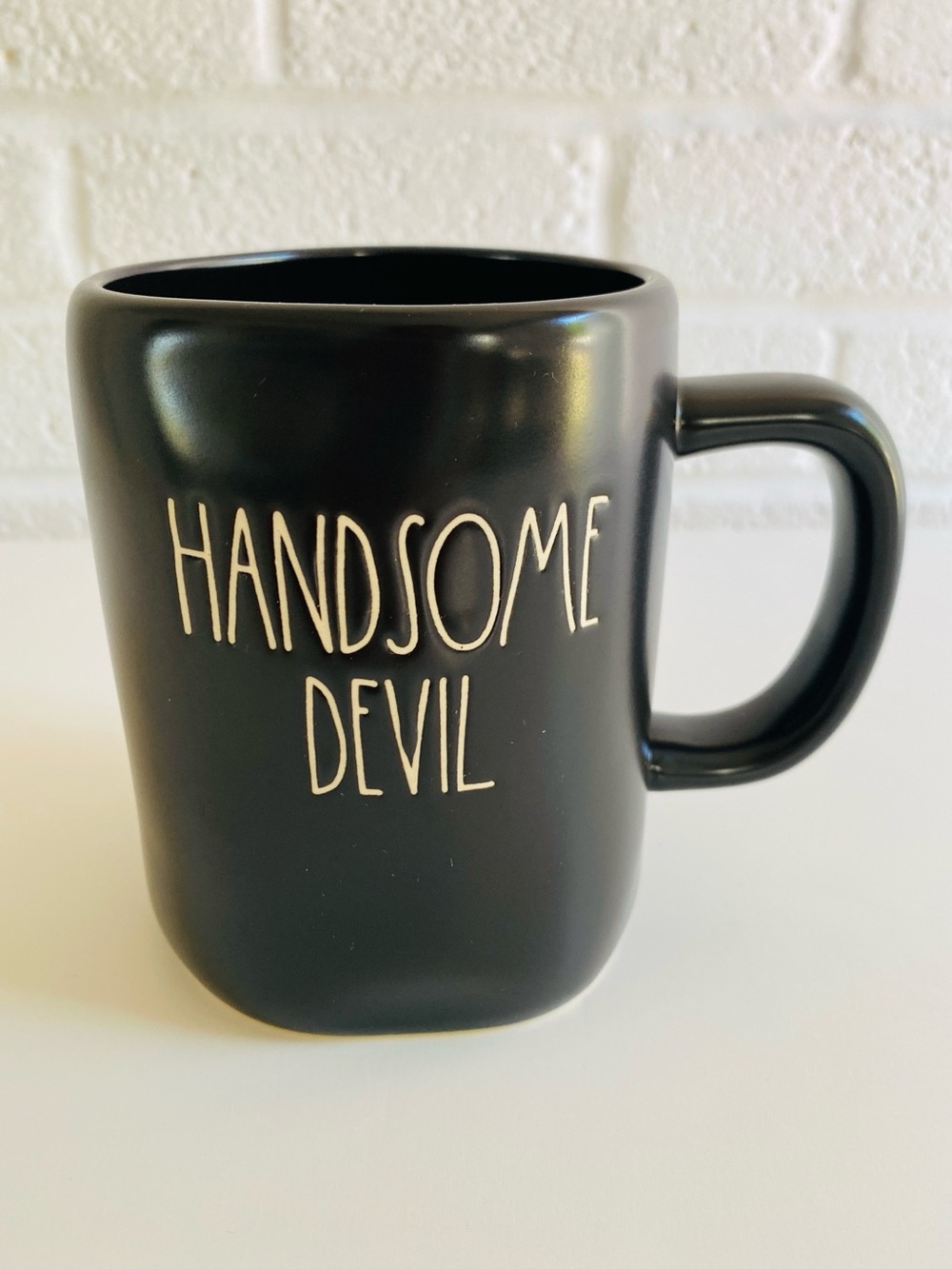 Rae Dunn Black "Handsome Devil" Ceramic Mug LL Artisan Collection Farmhouse